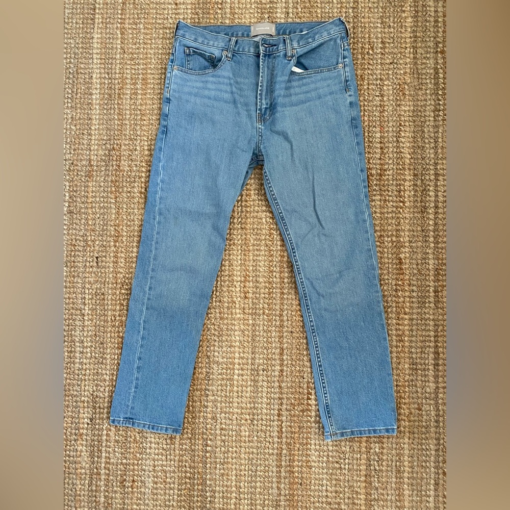 Everlane high rise, straight light wash denim! Barely worn!